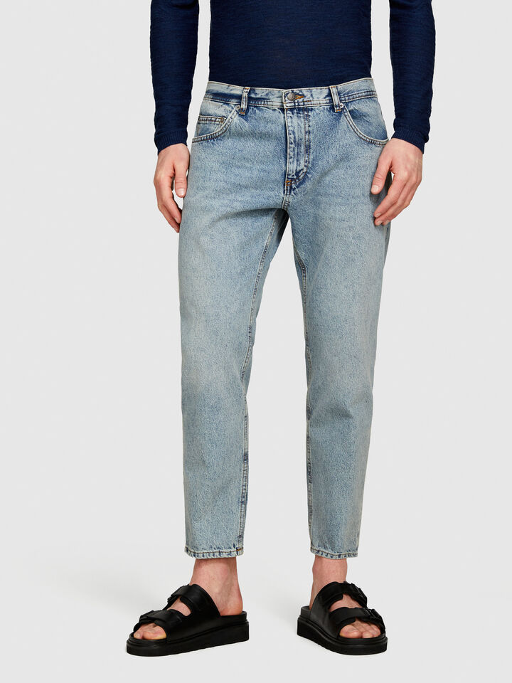 Carrot fit jeans - men's slim fit jeans - Light Blue | Sisley image number 4